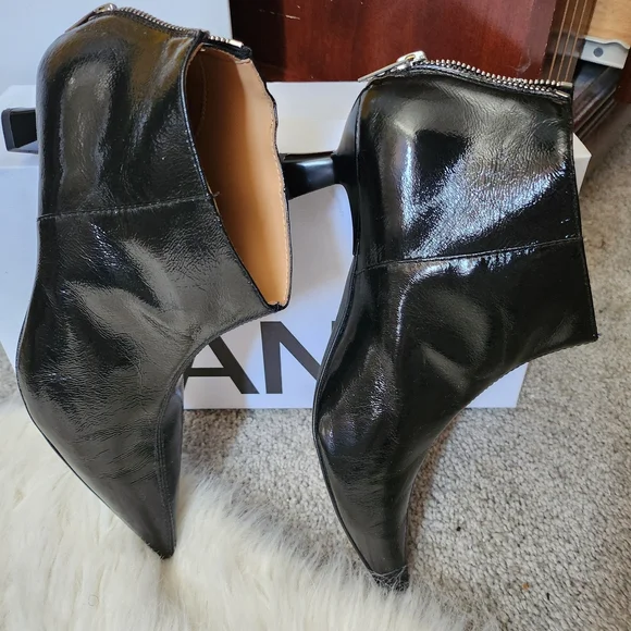 Ganni Glossy Black Ankle Boots - Picture 6 of 6